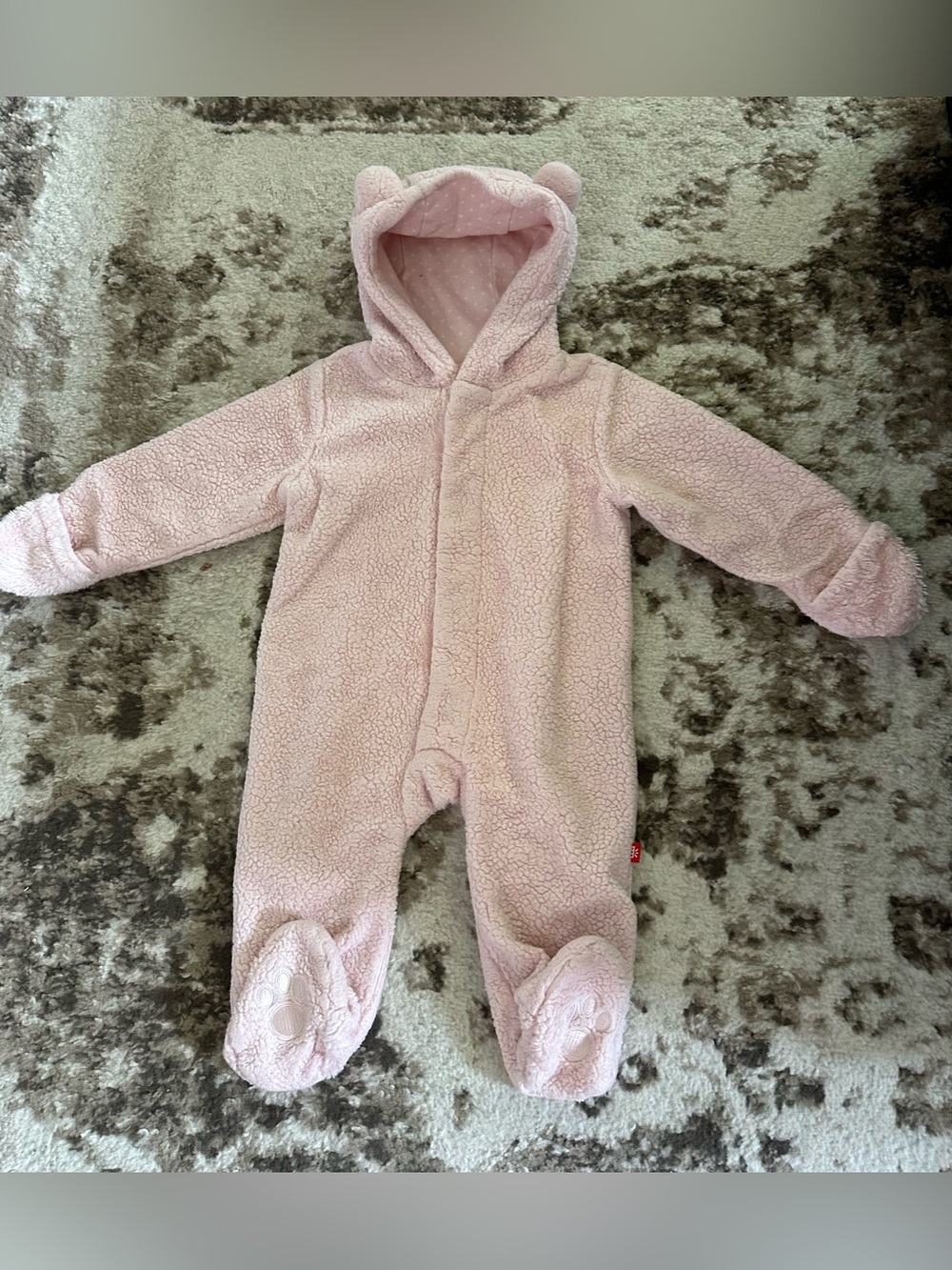 Magnetic Me Light Pink Teddy Hooded Footed One-Piece